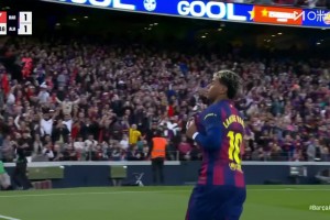 巴萨扳平！拉菲尼亚下底传中，亚马尔包抄冷静推射破门